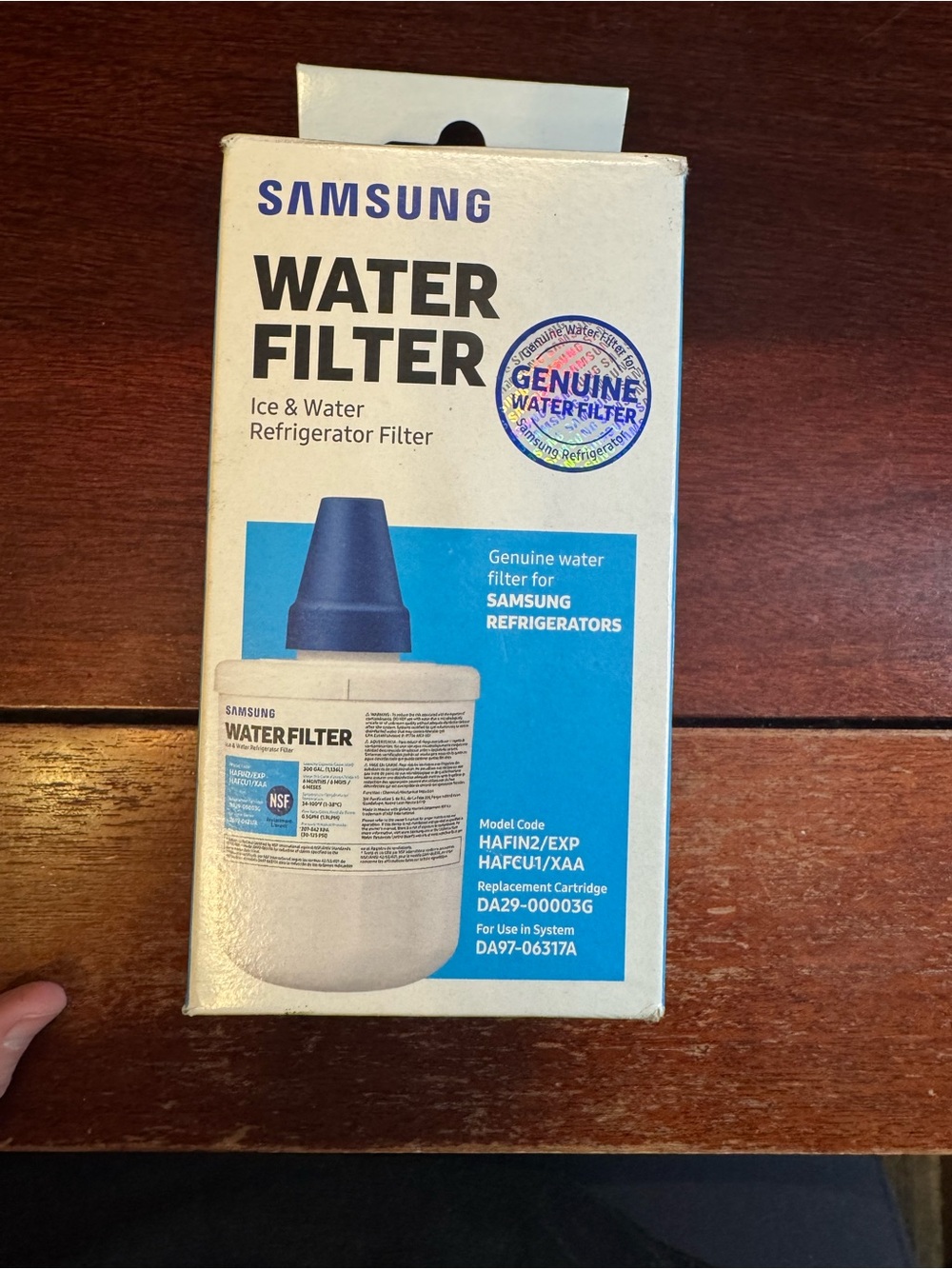 Samsung Water Filter - White with Black Text